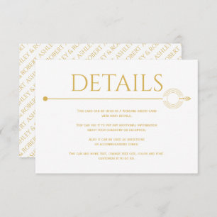 Modern gold line with concentric circles wedding enclosure card