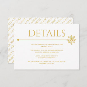 Modern gold line with flower and dot wedding enclosure card