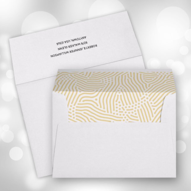 Modern Gold Lines Dots Lined  Envelope (Creator Uploaded)