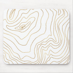 Modern Gold lines Minimalist Hand Drawn Design Mouse Pad