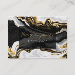 Modern Gold Liquid Swirl Painting Aesthetic Design Business Card
