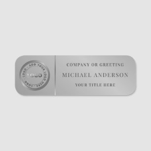 Modern & Gold Logo Corporate Professional Employee Name Tag