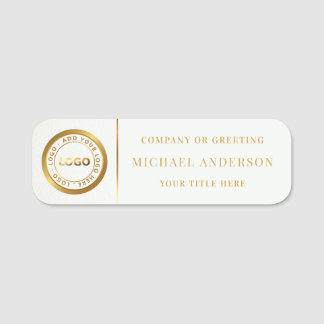 Modern | Gold Logo Corporate Professional Employee Name Tag