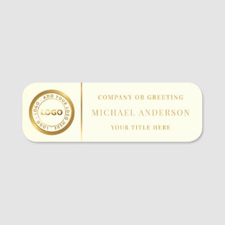 Modern | Gold Logo Corporate Professional Employee Name Tag