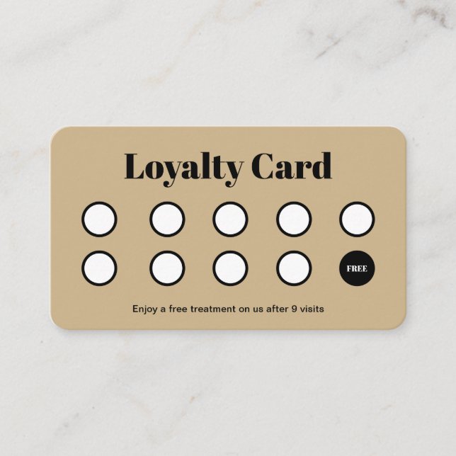 Modern Gold Logo Customer Loyalty Punch Card (Front)