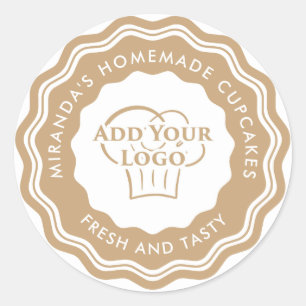 Modern Gold Logo Homemade Cakes Bakery Classic Round Sticker