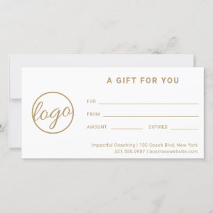 Modern Gold Logo Simple Business Gift Certificate