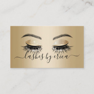 Modern Gold Long Eyelash Extensions Lash Salon Business Card