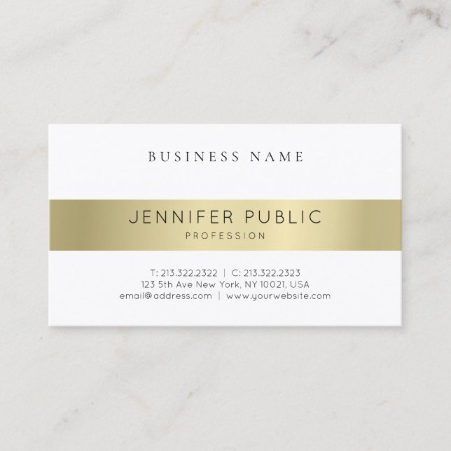 Modern Gold Look Minimalist Professional Luxury Business Card (Front)