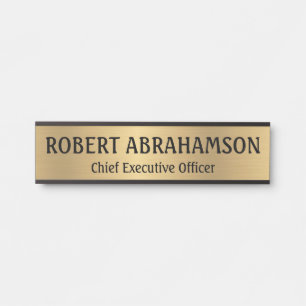 Modern Gold Look Professional Door Sign Long Name