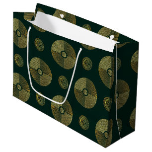 Modern Gold Luxury Art Deco Circles Large Gift Bag