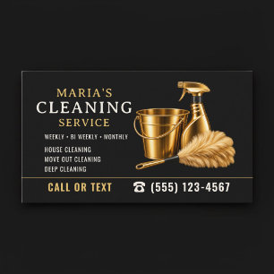 Modern Gold Maid House Cleaning Service  Business Card