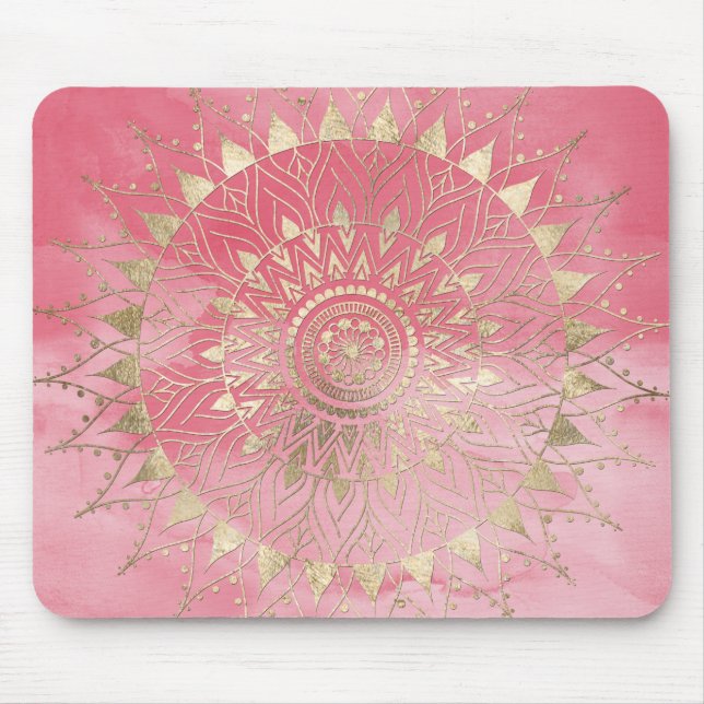 Modern  gold mandala mouse pad (Front)
