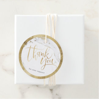 Modern gold marble modern calligraphy thank you favour tags