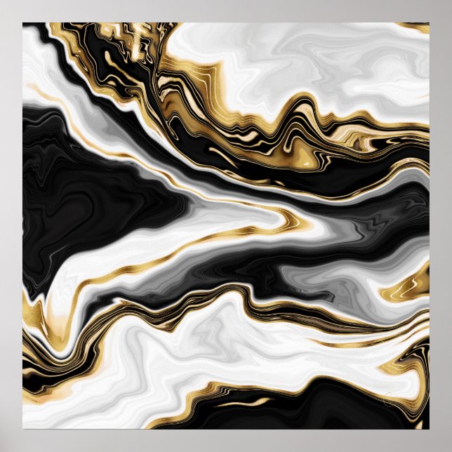Modern Gold Marble Painting Aesthetic Poster (Front)