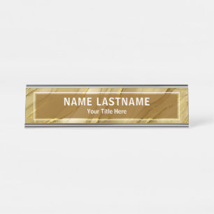 Modern Gold Marble Sign for Business & Office