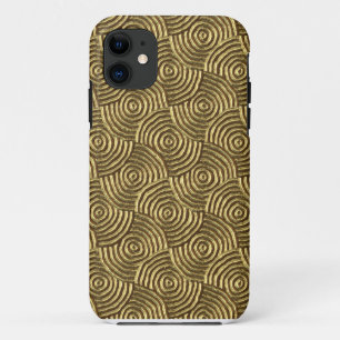 Modern Gold Metal Look Spirals iPhone 5 Case