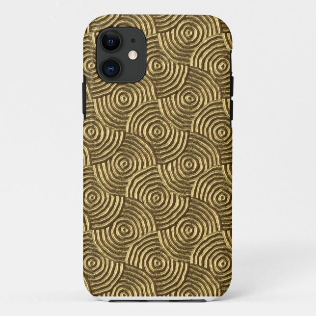 Modern Gold Metal Look Spirals iPhone 5 Case (Back)