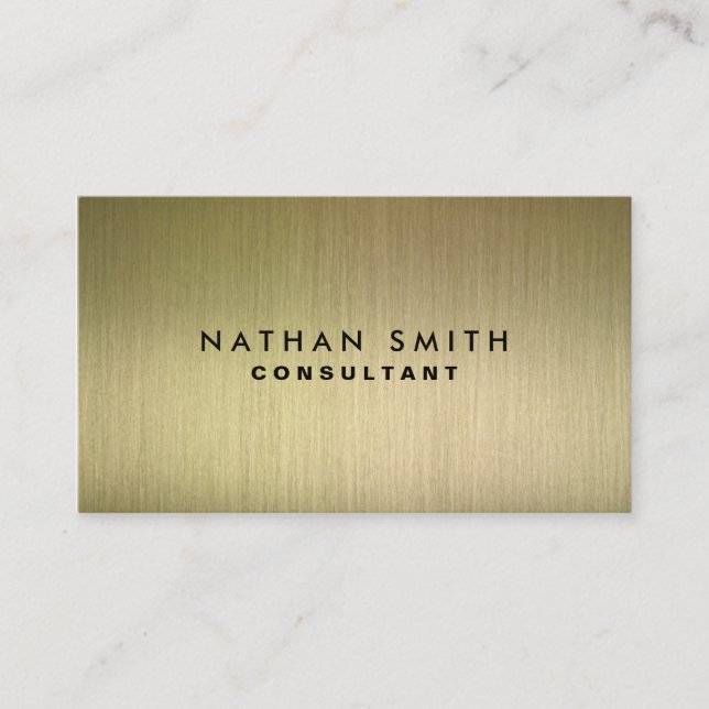 Modern Gold Metal Professional Business Card (Front)