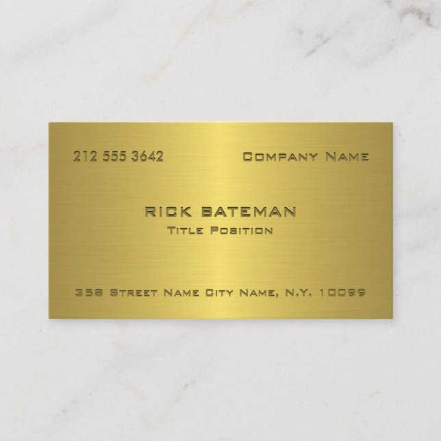 Modern Gold Metallic Texture Visitor Card (Front)