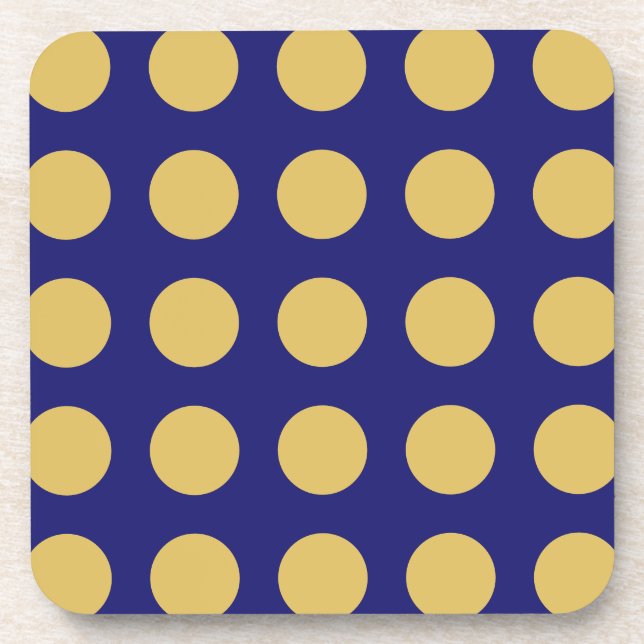 Modern Gold Midnight Blue Colour Plain Unique Coaster (Front)