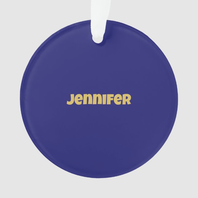 Modern Gold Midnight Blue Colour Plain Unique Ornament (Front)