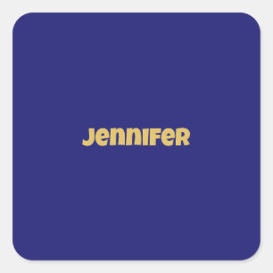 Modern Gold Midnight Blue Colour Plain Unique Square Sticker