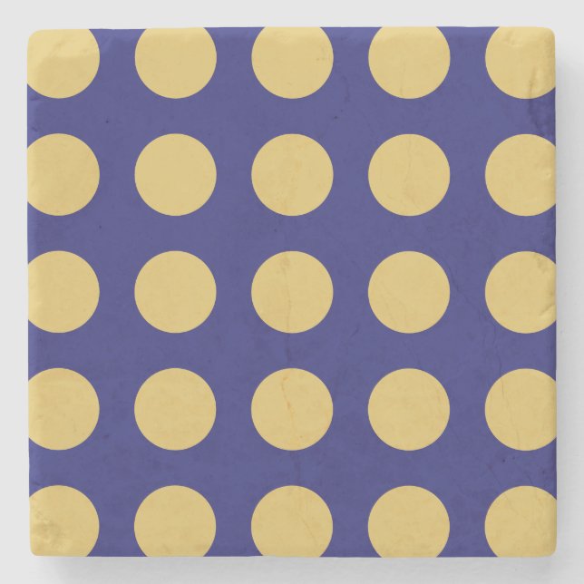 Modern Gold Midnight Blue Colour Plain Unique Stone Coaster (Front)