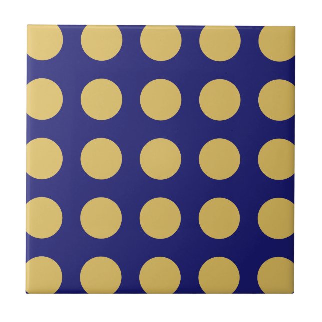 Modern Gold Midnight Blue Colour Plain Unique Tile (Front)