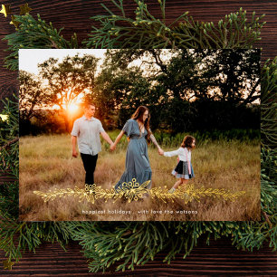 Modern GOLD Mistletoe Christmas Photo