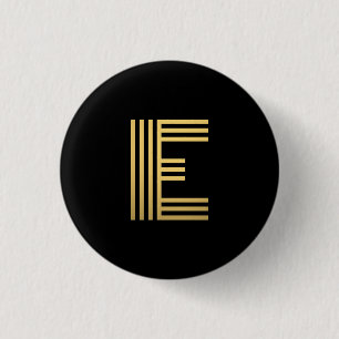 Modern Gold Monogram 3 Cm Round Badge