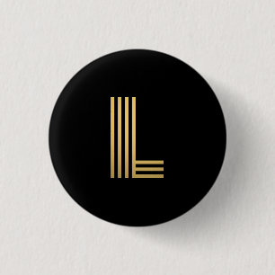 Modern Gold Monogram 3 Cm Round Badge