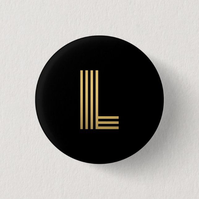 Modern Gold Monogram 3 Cm Round Badge (Front)