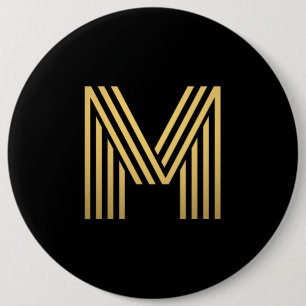 Modern Gold Monogram 6 Cm Round Badge