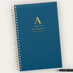 Modern Gold Monogram Indigo Blue Pro Business  Planner<br><div class="desc">Modern monogram professional business planner. The design combines unique gold style typography and indigo blue backdrop. Includes two lines of personalised text.</div>
