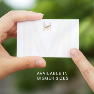 Modern gold monogram name card