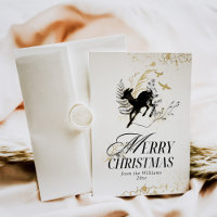 Modern Gold Moon Magic Forest Photo Christmas