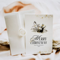 Modern Gold Moon Magic Forest Photo Christmas