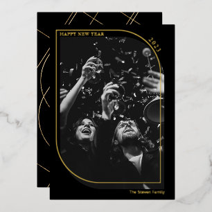 Modern gold new year overlay photo chic black