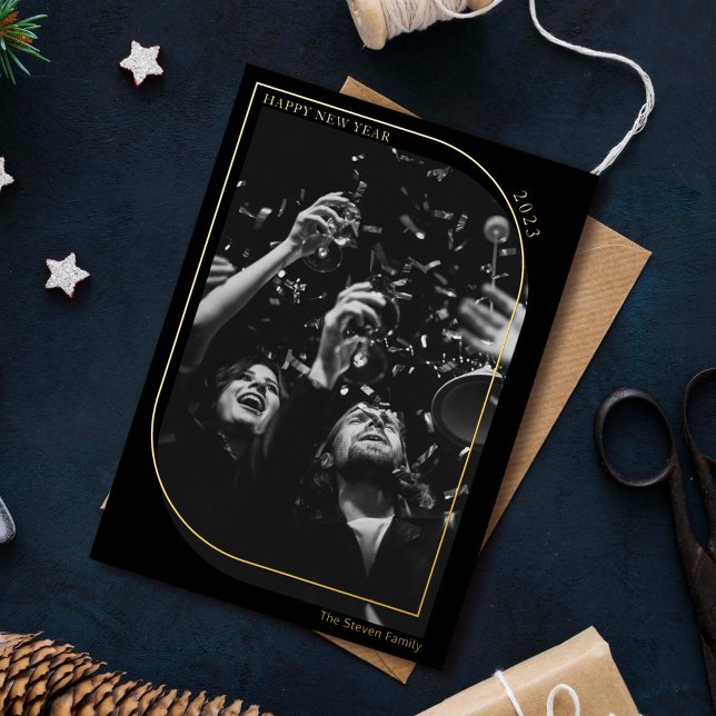 Modern gold new year overlay photo chic black  (Creator Uploaded)