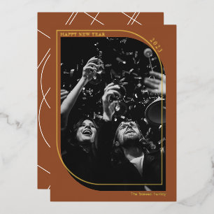 Modern gold new year overlay photo terracotta