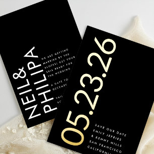 Modern Gold Non-Photo Bold DATE Save Our Date