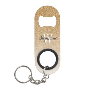 Modern Gold Ombre Faux Glitter Monogram