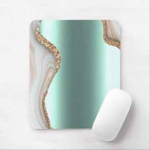 Modern Gold Ombre Marble Glam Metallic Foil  Mouse Pad