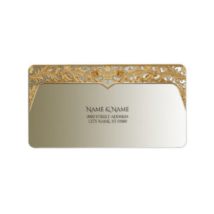 Modern Gold Ornate Address Label
