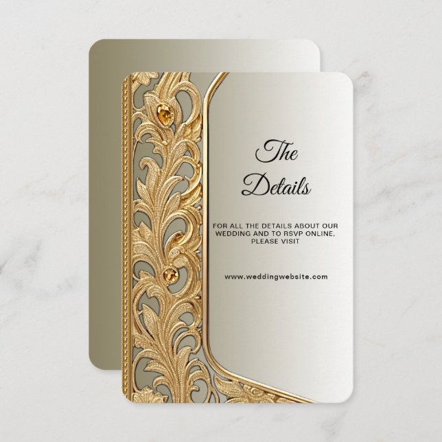 Modern Gold Ornate Detail Enclosure Card (Front/Back)