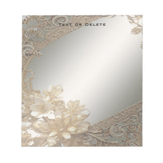 Modern Gold Ornate Floral Notepad