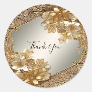 Modern Gold Ornate Floral Sticker