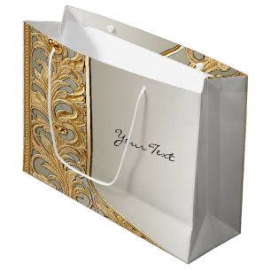 Modern Gold Ornate Gift Bag