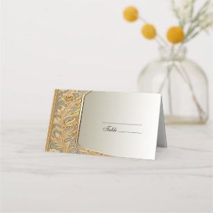 Modern Gold Ornate Place Card
